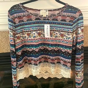 Brand New With Tags Pacsun Long Sleeve Crop Top